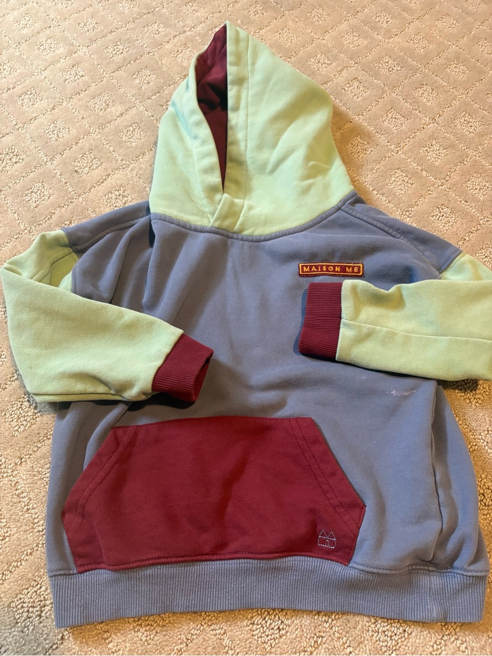 Kids Maison Me Colorblock Hoodie Jacket - Mint, Lavender & Burgundy